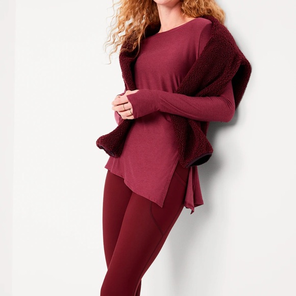 NWT OLD NAVY CloudMotion Side-Tie Tunic COLOR DARK REDWOOD SIZE LARGE - Picture 3 of 9